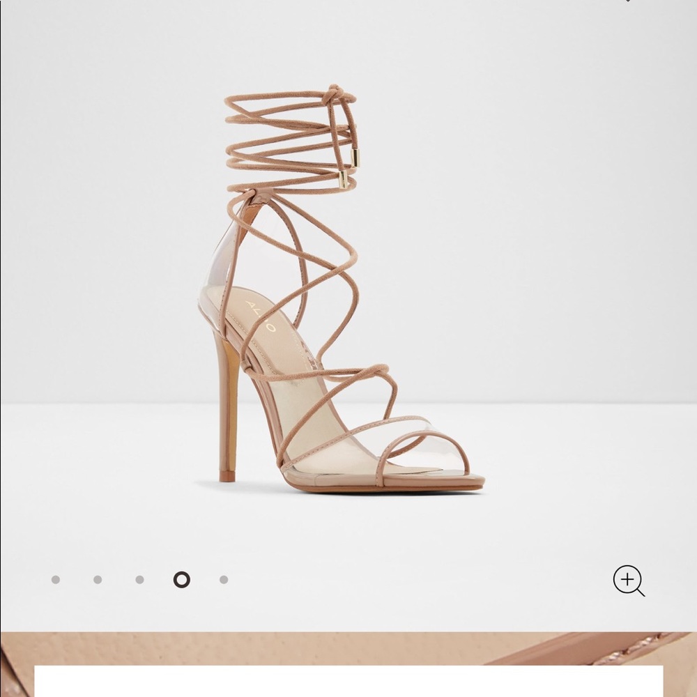 NIB ALDO strappy clear nude heels amenabar
